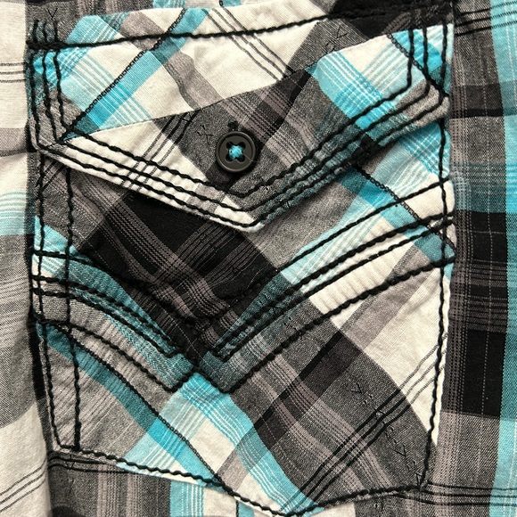 Buckle Black Athletic Fit Men Button Down Shirt Pockets Western Rodeo Casual XXL - Picture 4 of 13